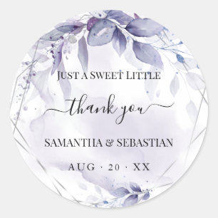 Wispy Floral Dusty Plum Thank You Classic Round Sticker