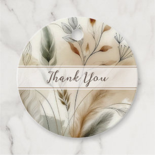 Wispy Greenery Modern Botanical Boho Wedding Favour Tags