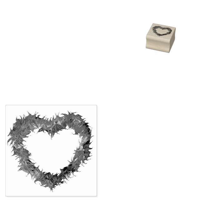 Wispy Heart Rubber Stamps (Stamped)
