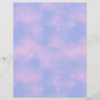Wispy Pink Clouds and Stars Scrapbook Paper