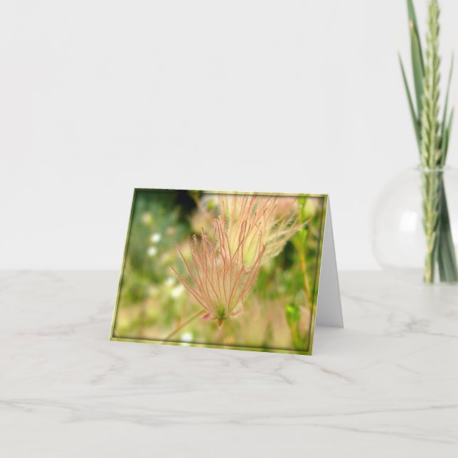 Wispy Pink Flower - Floral Notecard (Front)