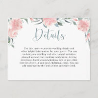 Wispy Pink Watercolor Floral Wedding Details