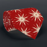 Wispy Snowflake Foulard Red Two-sided Tie<br><div class="desc">Red and cream colorway. This tie is inspired by advertising art of the fifties. This wispy design is cream shown here on a deep red background. (All background colors are customizable.) Fun tie for that conservative male with a sense of humor & a passion for life, especially for the holidays!...</div>