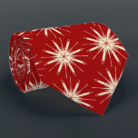 Wispy Snowflake Foulard Red Two-sided Tie<br><div class="desc">Red and cream colorway. This tie is inspired by advertising art of the fifties. This wispy design is cream shown here on a deep red background. (All background colors are customizable.) Fun tie for that conservative male with a sense of humor & a passion for life, especially for the holidays!...</div>