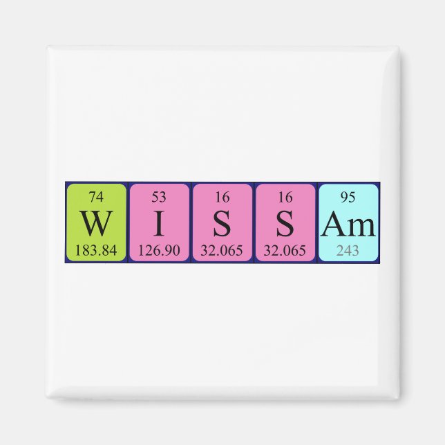Wissam periodic table name magnet (Front)