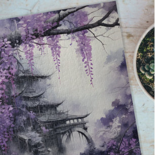 Wisteria Ancient Temple Jigsaw Puzzle