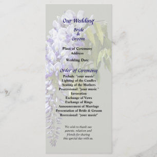 Wisteria and Leaves Wedding Program Programme
