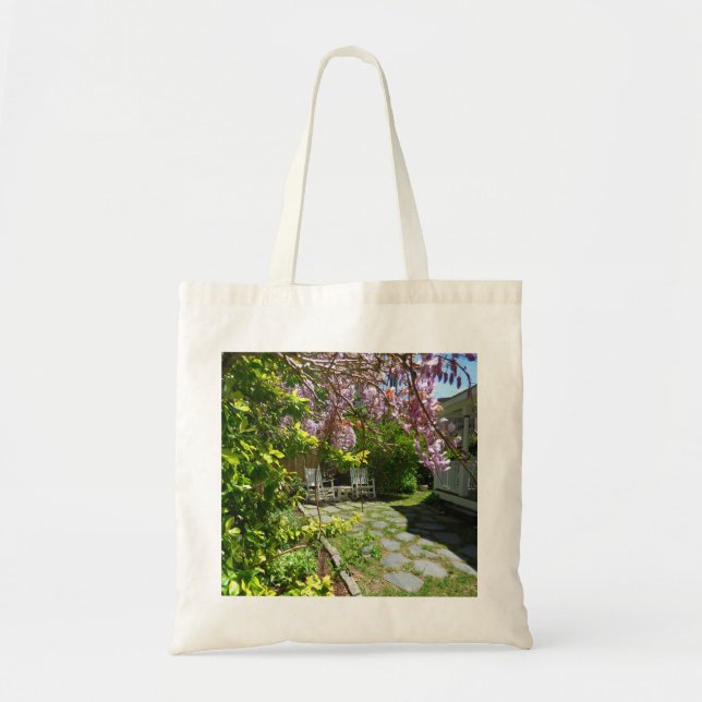 Wisteria and Rocking Chairs - Martha's Vineyard Tote Bag (Front)