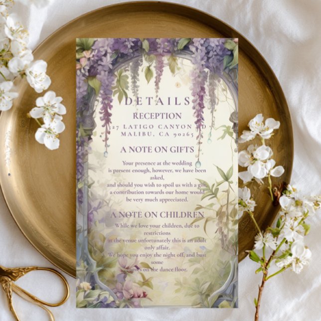 Wisteria Arch Botanical Wedding Enclosure Card (Creator Uploaded)