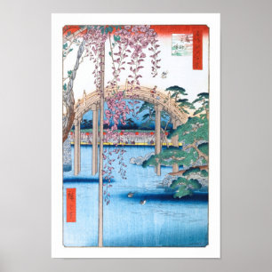 Wisteria at Kameido Shrine Hiroshige Fine Art Poster