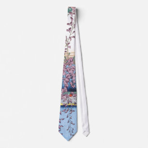 Wisteria at Kameido Shrine Hiroshige Fine Art Tie