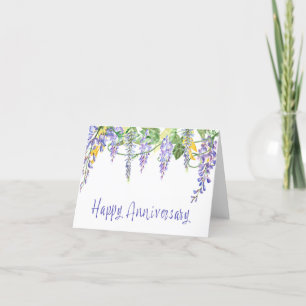 Wisteria Blossoms on an Anniversary Card