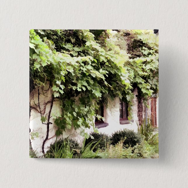 WISTERIA COTTAGE 15 CM SQUARE BADGE (Front)