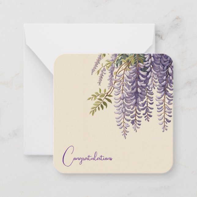 Wisteria Customisable Note Card (Front)