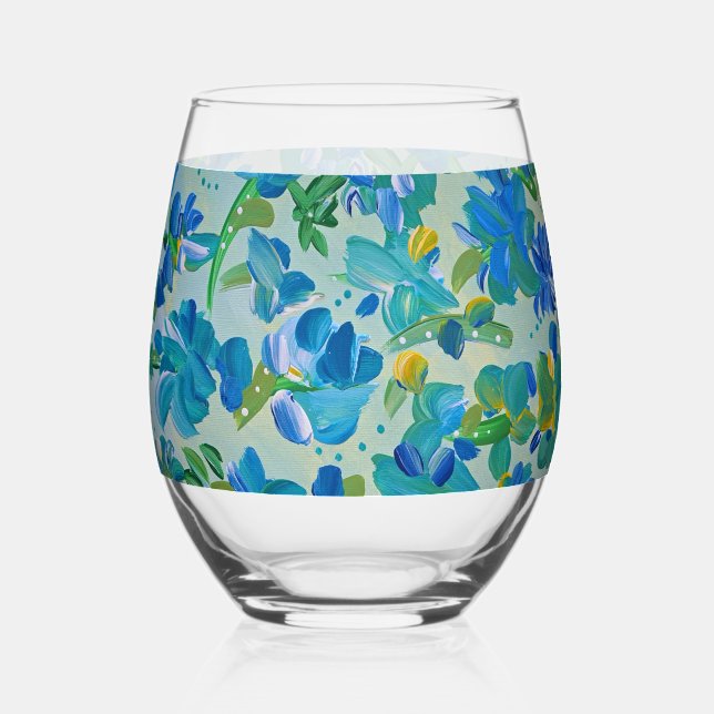 Wisteria Dream Stemless Wine Glass (Front)