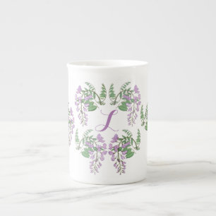 Wisteria Dream Wreath Personalised Bone China Mug