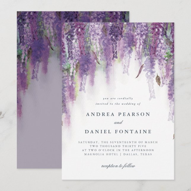 Wisteria dreams invitation (Front/Back)
