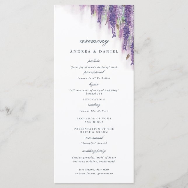 Wisteria dreams programme (Front)