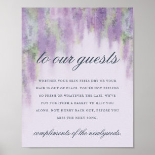 Wisteria dreams toiletries wedding sign