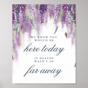 Wisteria dreams wedding memorial poster