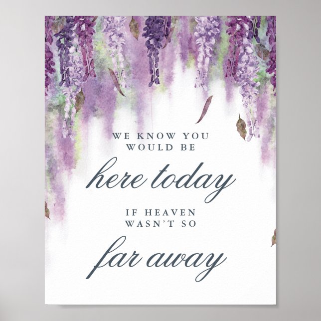 Wisteria dreams wedding memorial poster (Front)