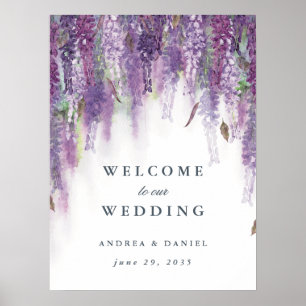Wisteria dreams welcome wedding sign