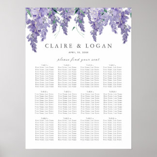 Wisteria Dusty Purple Wedding Seating Chart