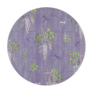 Wisteria, ferns, & Dragonflies Cutting Board