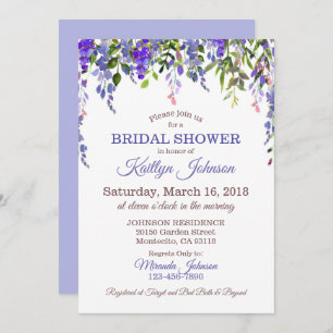 Wisteria Floral Modern Wedding Invitation