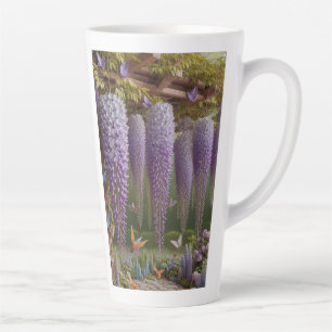 Wisteria Floral Purple  Latte Mug