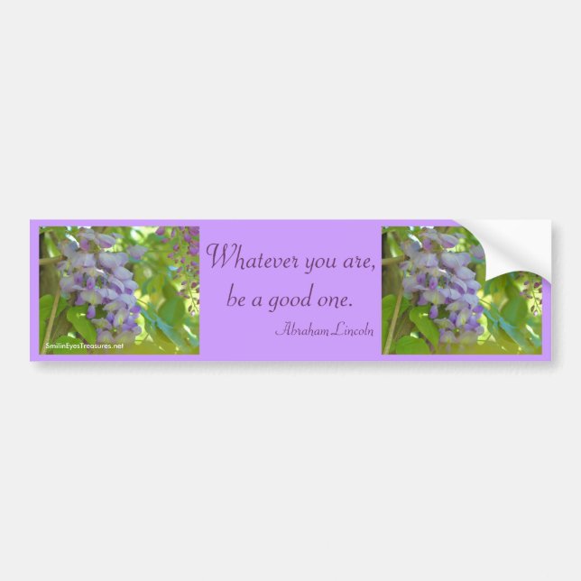 Wisteria Flower Attitude Quote Bumper Sticker (Front)