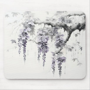 Wisteria Flowers Ink Painting Mouse Mat