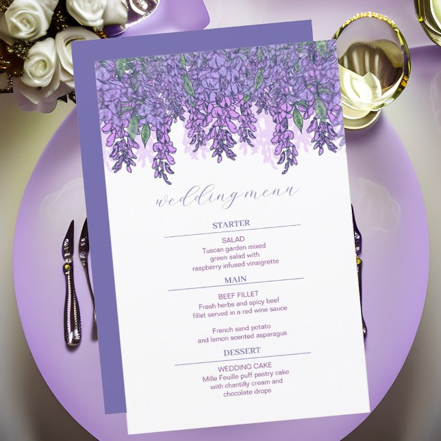 Wisteria Garden Romance Purple Wedding Menu (Creator Uploaded)
