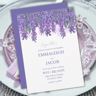 Wisteria Garden Romantic Purple Wedding Invitation