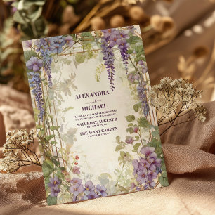 Wisteria Garden Romantic Purple Wedding Invitation
