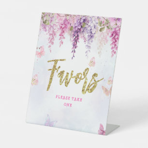 Wisteria Glitter Butterfly Birthday Favours Pedestal Sign