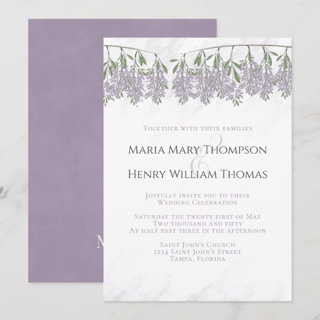 wisteria invitation (Front/Back)