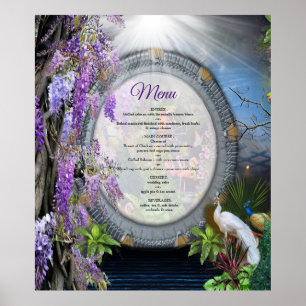 Wisteria & Large birds Dreamscape Theme  Poster