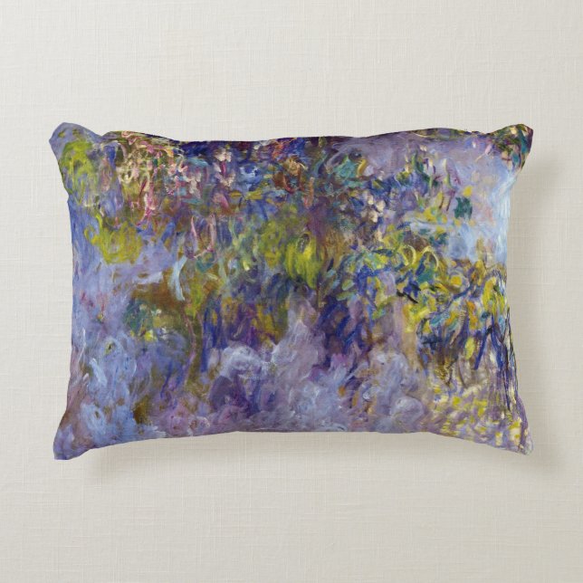 Wisteria (left half) by Claude Monet Decorative Cushion (Front)