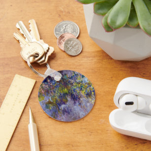 Wisteria (left half) by Claude Monet Key Ring
