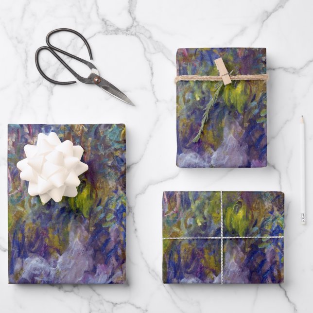 Wisteria (left half) by Claude Monet Wrapping Paper Sheet (Front)