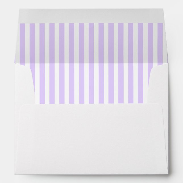 Wisteria Lilac Lavender Orchid & White Stripe Envelope (Back (Bottom))