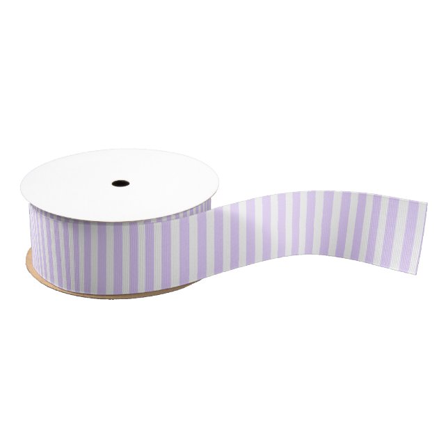 Wisteria Lilac Lavender Orchid & White Stripe Grosgrain Ribbon (Spool)