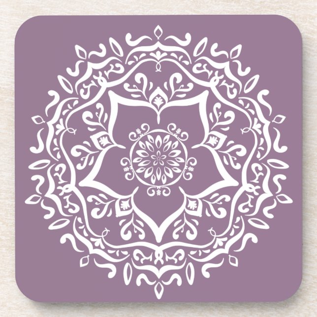 Wisteria Mandala Coaster (Front)