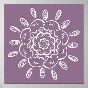 Wisteria Mandala Poster