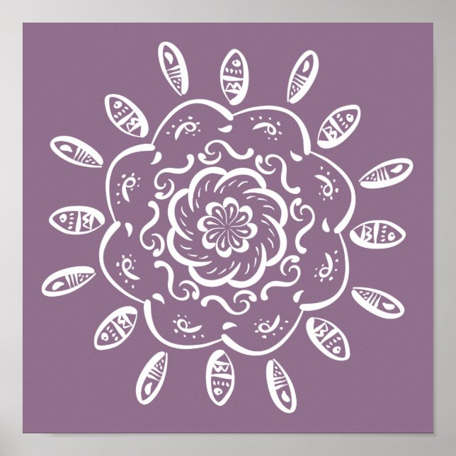 Wisteria Mandala Poster (Front)