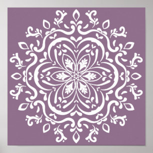 Wisteria Mandala Poster