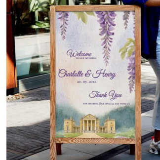 Wisteria Manor Garden Wedding Ceremony Welcome Poster