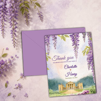 Wisteria Manor Garden Wedding Thank You Postcard