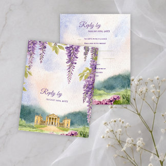 Wisteria Manor Garden Wedding Traditional RSVP Card